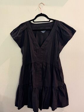 Vineyard Vines Black Tiered V-Neck Mini Dress